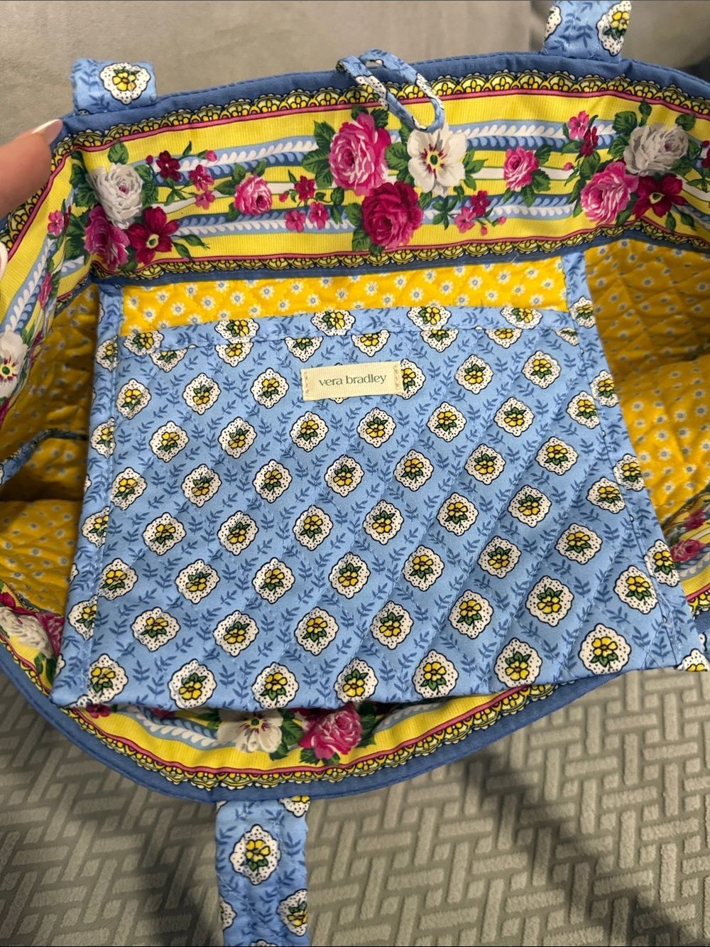 Vera Bradley Heritage Collection Original Tote Elizabeth Blue NWOT - Picture 10 of 12